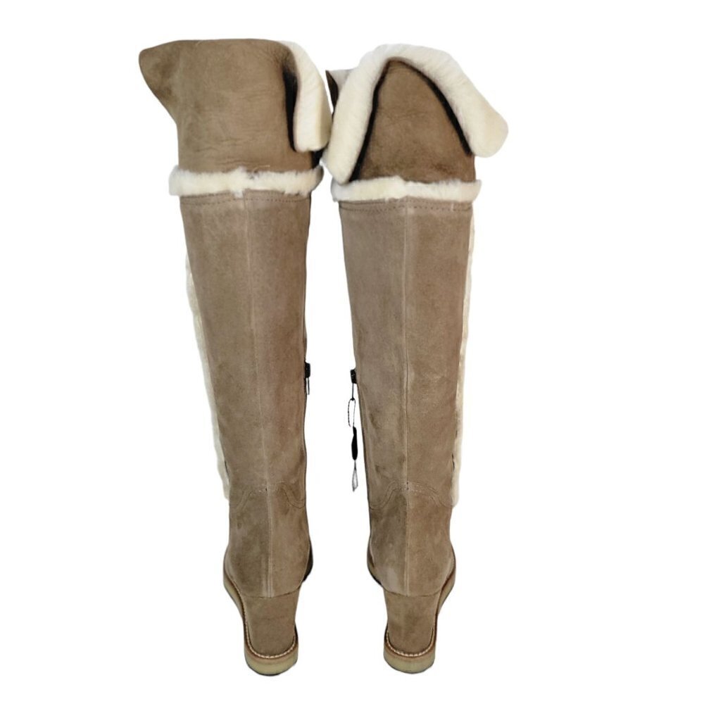 Gorgeous Leather Suede Sherpa Cuff Tall Boots Taupe Women Size| EU 39 - Picture 7 of 16